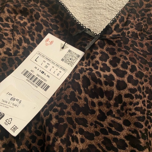 NWT Zara dark tone leopard print slip maxi dress - Picture 3 of 4
